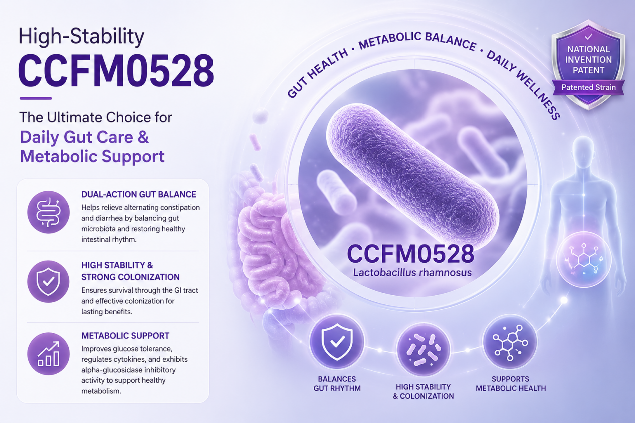 Why is the highly stable CCFM0528 a highly recommended choice for daily gut care and metabolic support?